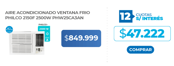 Aire Acondicionado Ventana Frio Philco 2150F 2500W PHW25CA3AN